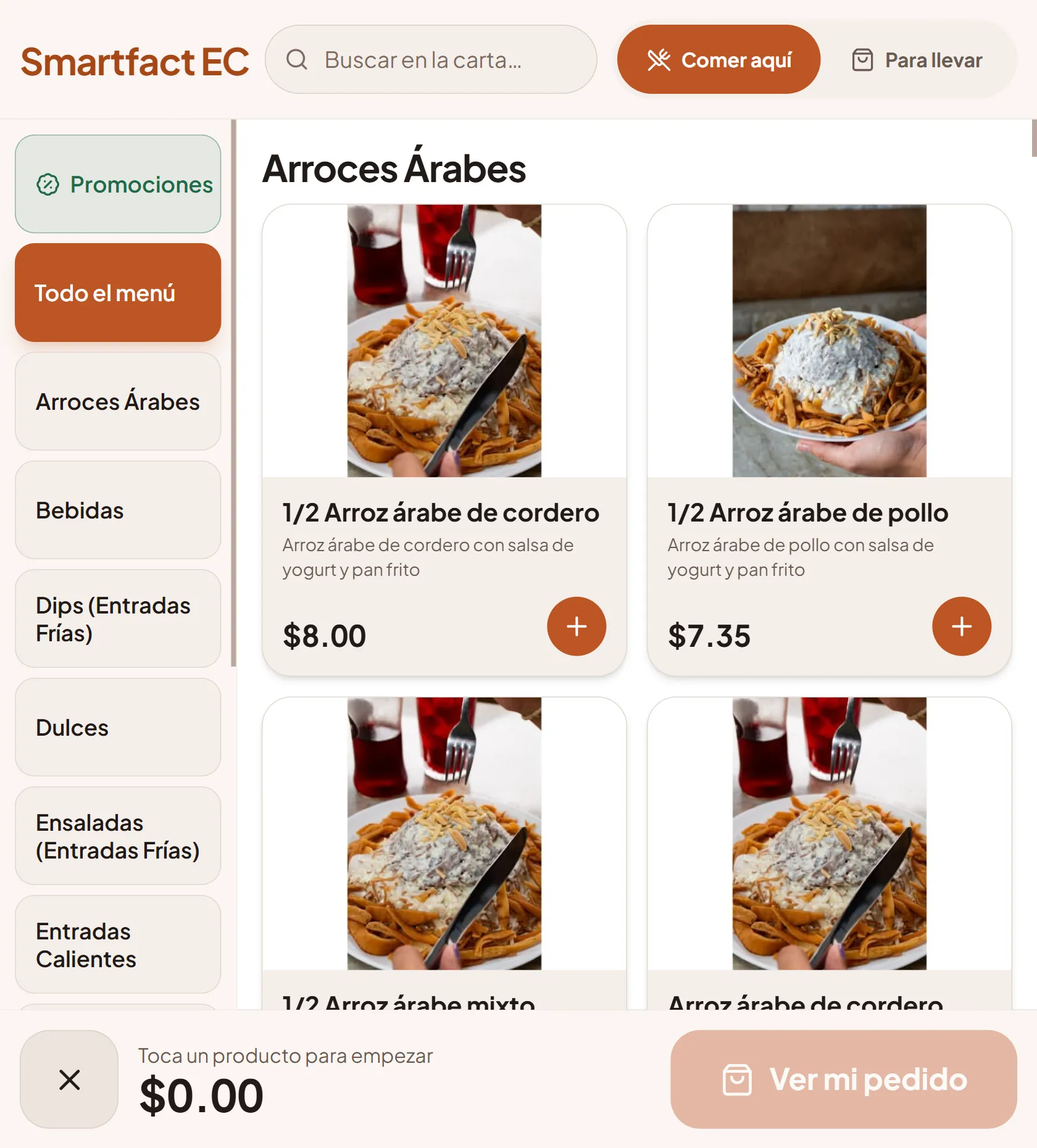 Quiosco de autoservicio: Quiosco de SmartFact Food